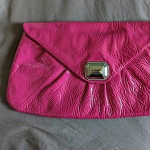 hot pink patent leather clutch from Club Monaco